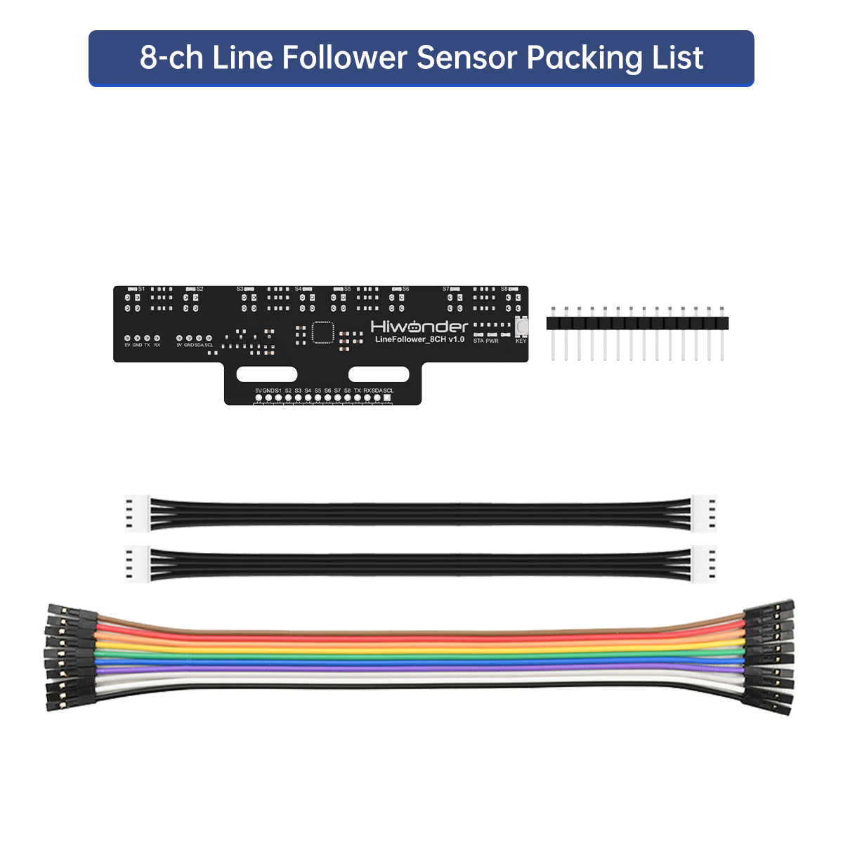 Hiwonder 8-Channel IR Line Follower Sensor Module – IR Line Tracking Module for Robot Cars Hiwonder 8-Channel IR Line Follower Sensor Module – IR Line Tracking Module for Robot Cars